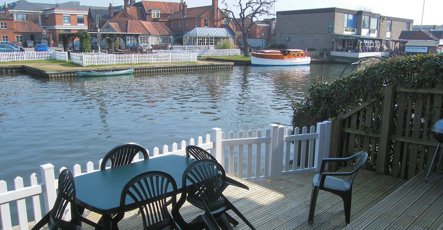 Anchor Cottage riverside decking - perfect for lazing by the river